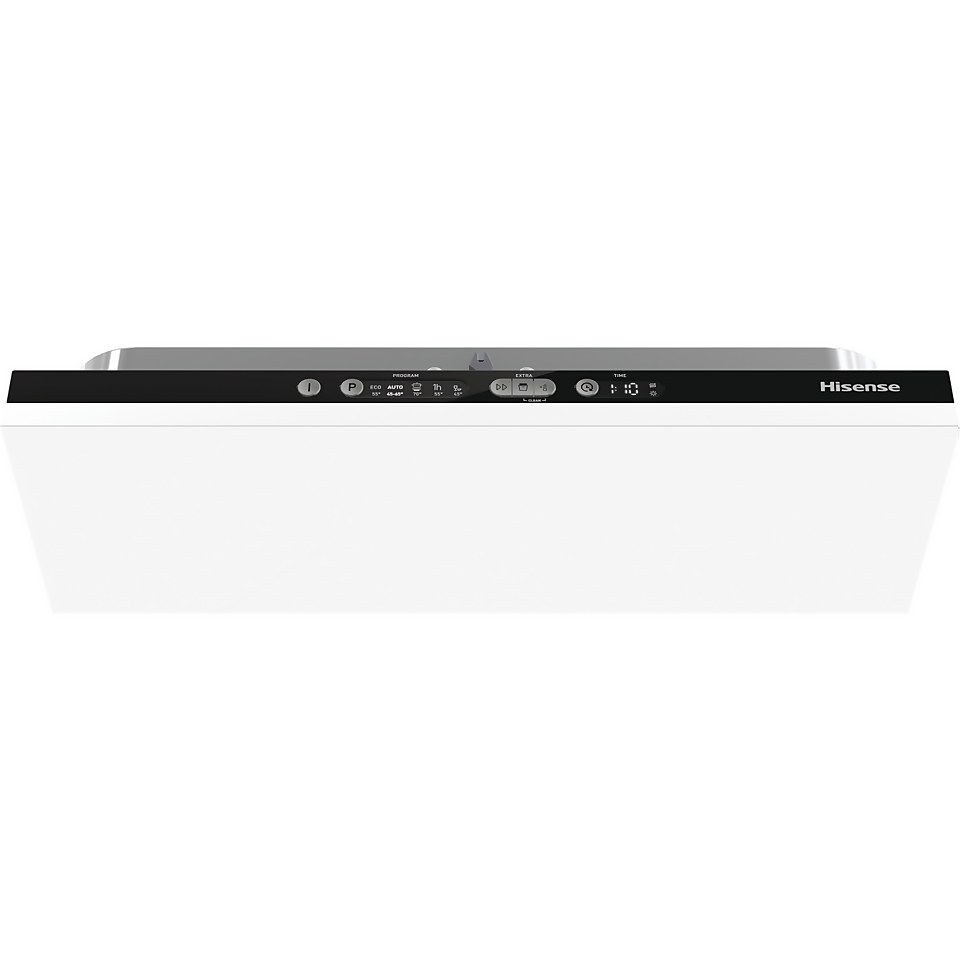Hisense HV661D60UK Fully Integrated Standard Dishwasher - Black Control Panel with Fixed Door Fixing Kit