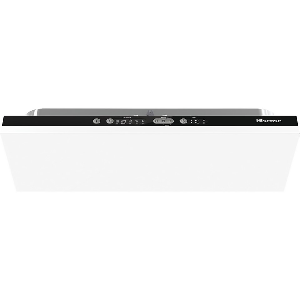Hisense HV661D60UK Fully Integrated Standard Dishwasher Black Control Panel with Fixed Door