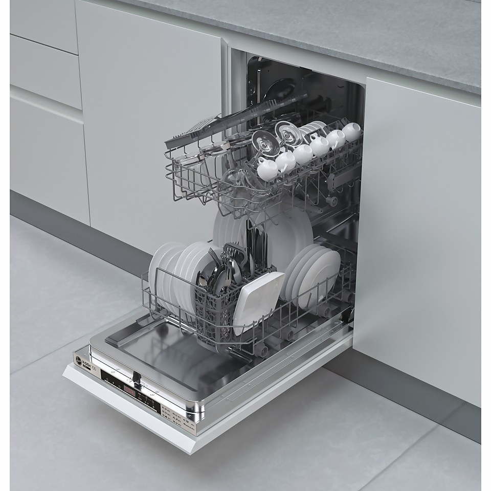 Hoover HDIH2T1047 Fully Integrated Slimline Dishwasher - Stainless Steel Control Panel