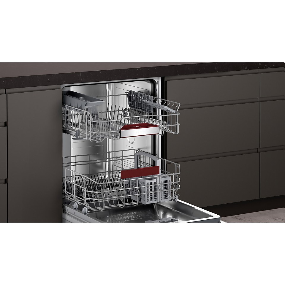 NEFF N30 S353HAX02G Fully Integrated Standard Dishwasher - Stainless Steel Control Panel