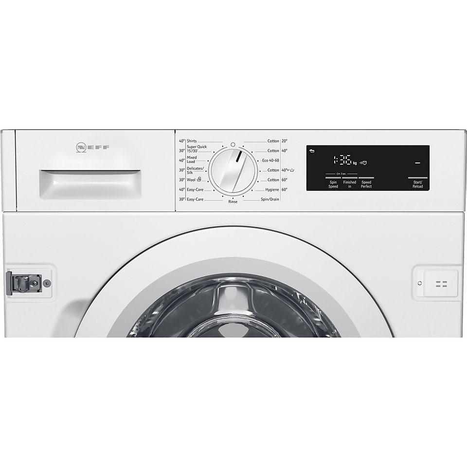 NEFF W543BX1GB Integrated 8Kg Washing Machine with 1400 rpm White