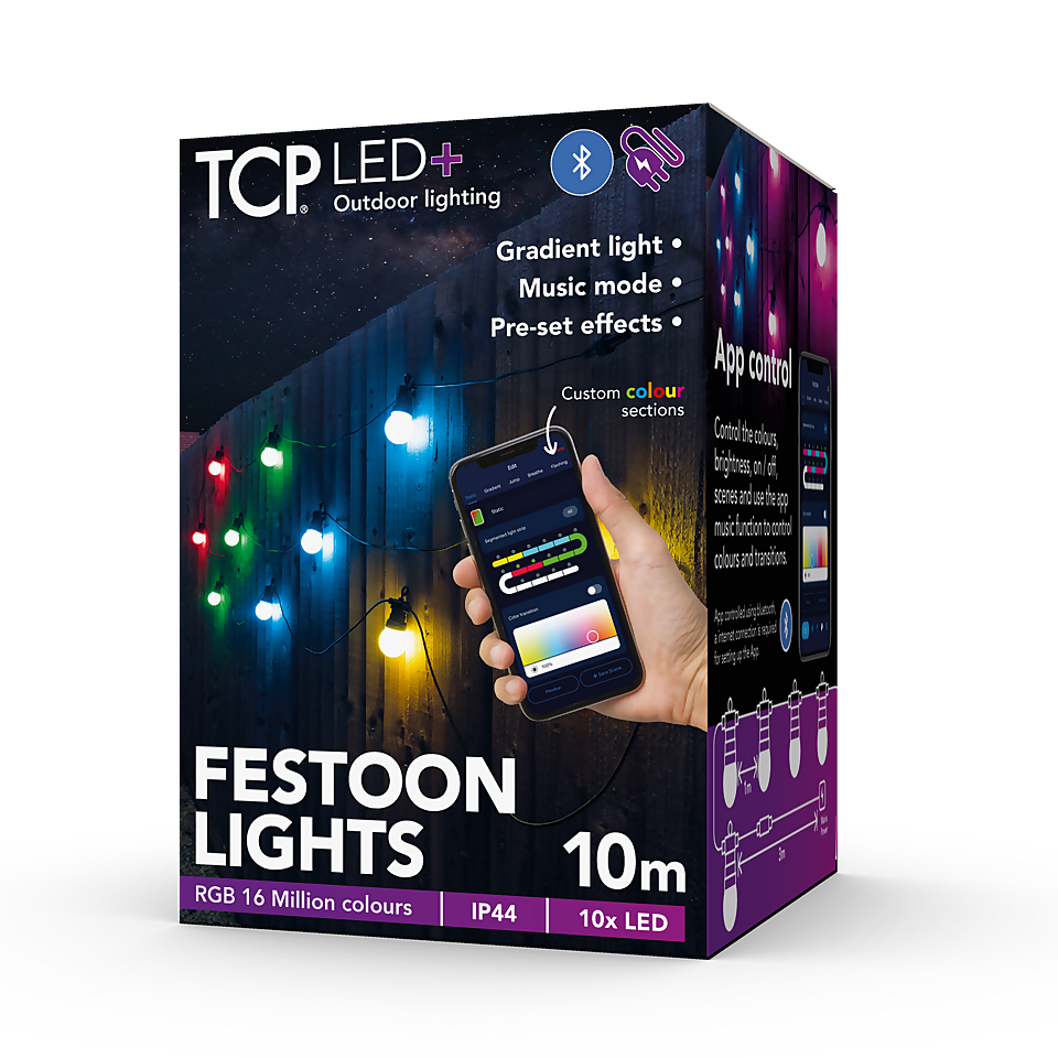 TCP LED+ Outdoor Festoon Light - 10m