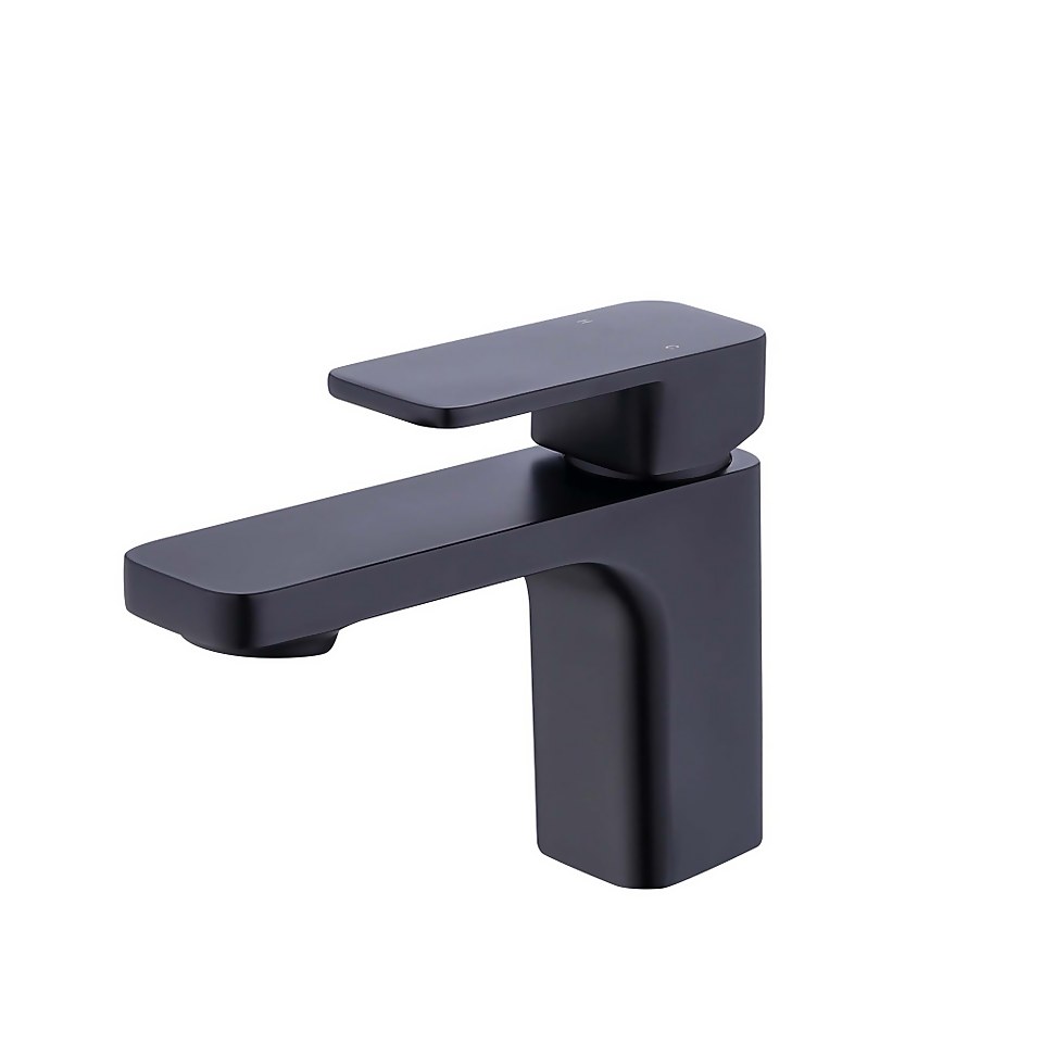 Barkway Basin Mixer Tap Black Homebase