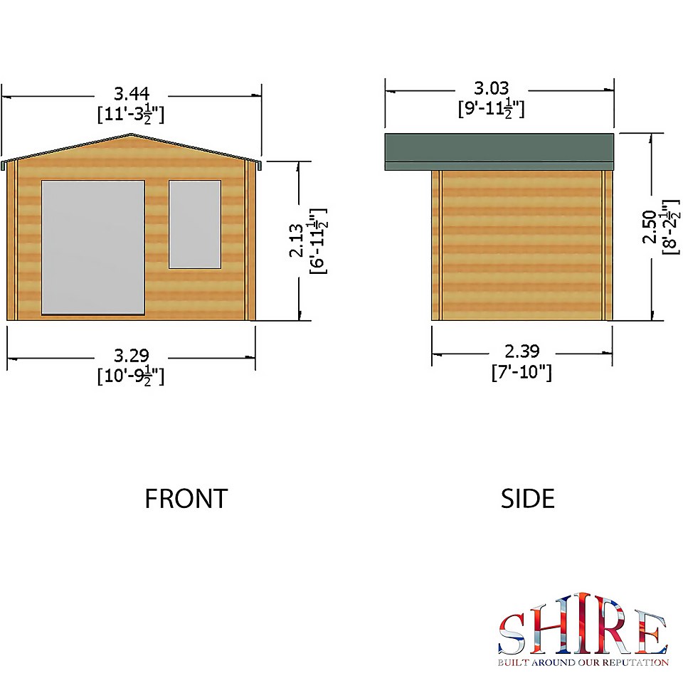 Shire 11 x 8ft Berryfield Garden Log Cabin