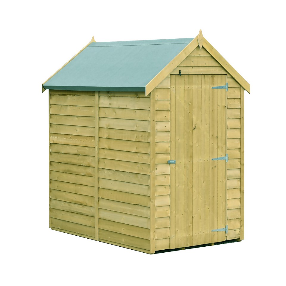 Shire 6 x 4ft Pressure Treated Overlap Garden Shed