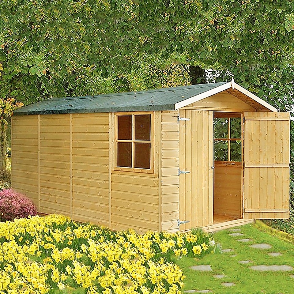 Shire 7 x 13ft Jersey Double Door Garden Shed - Including Installation