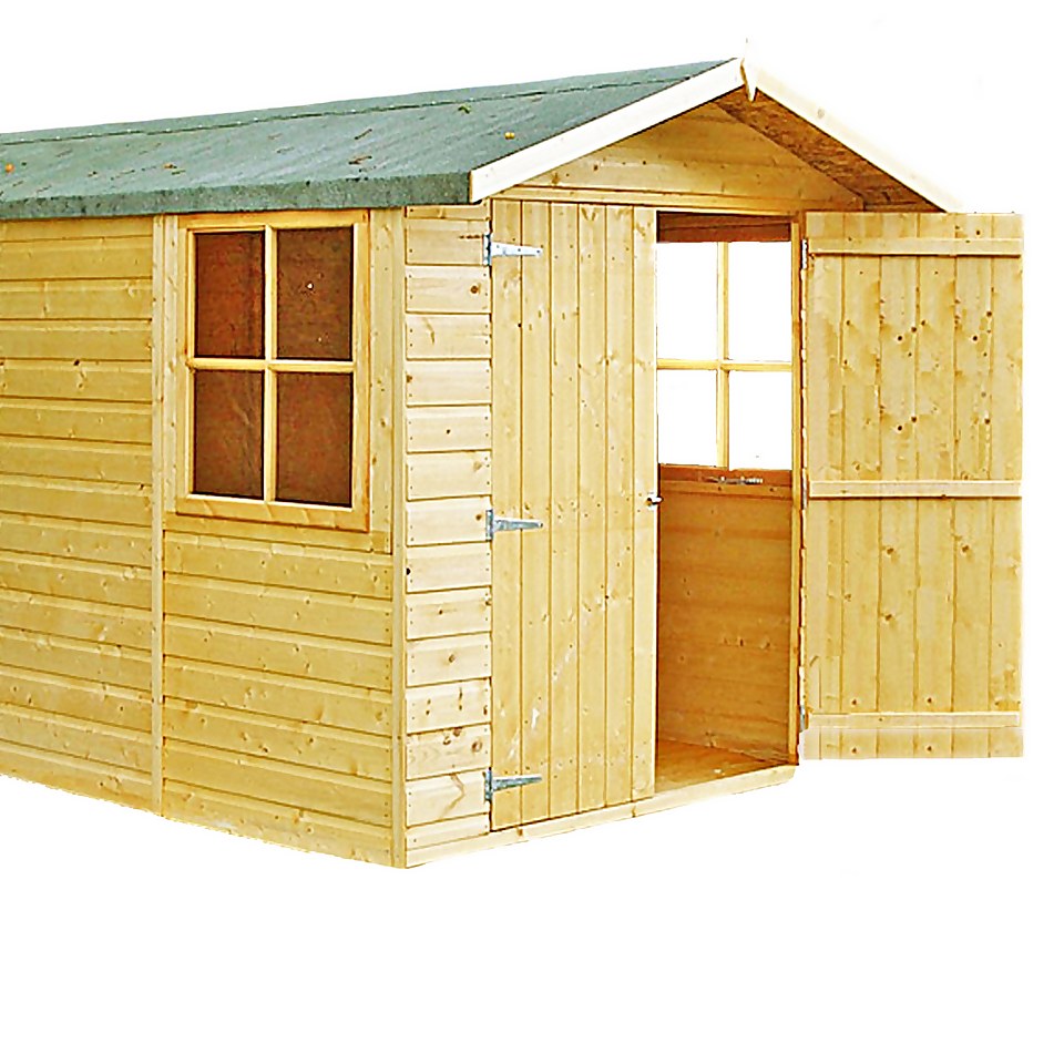 Shire 7 x 13ft Jersey Double Door Garden Shed - Including Installation