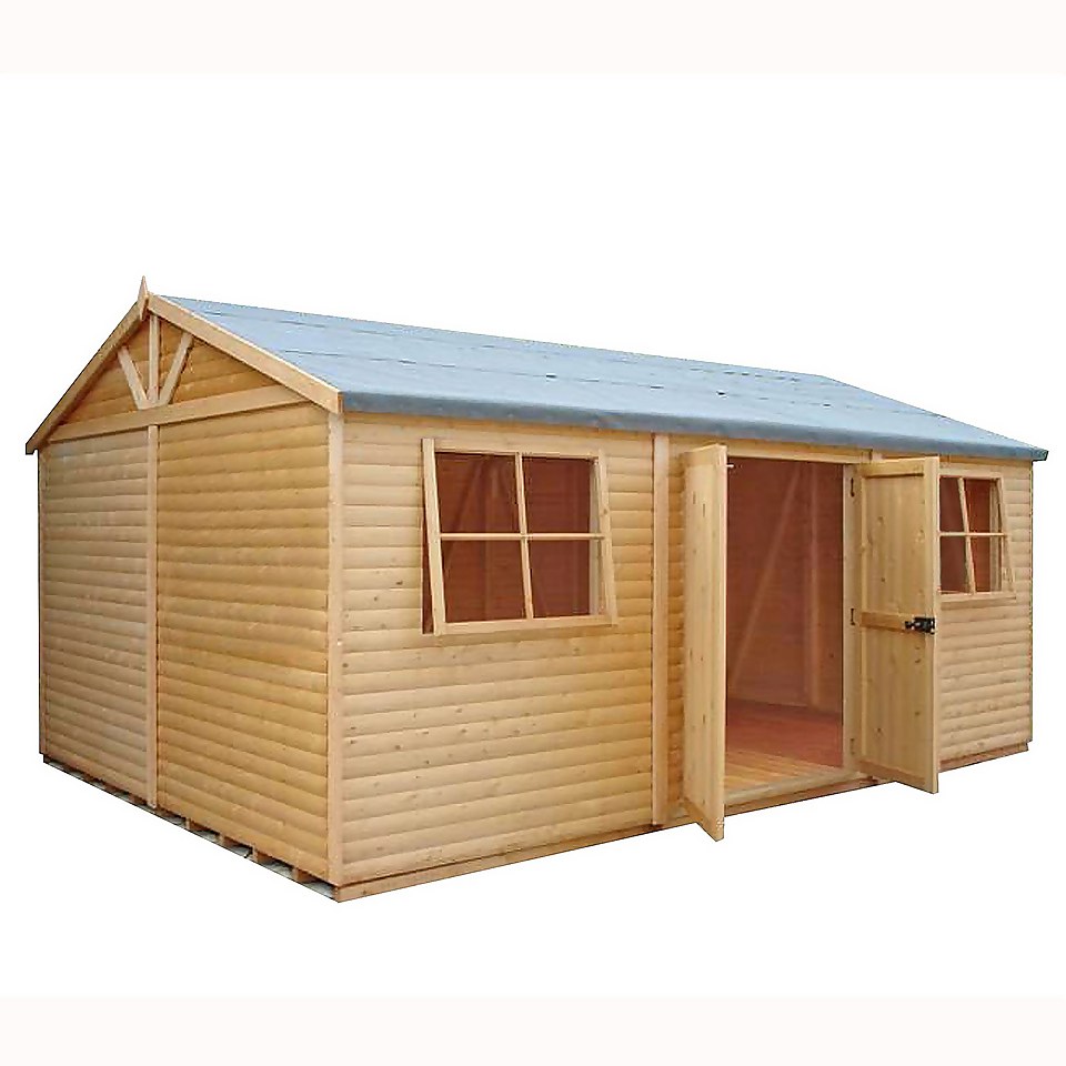 Shire 12 x 18ft Mammoth Double Door Garden Shed - Including Installation