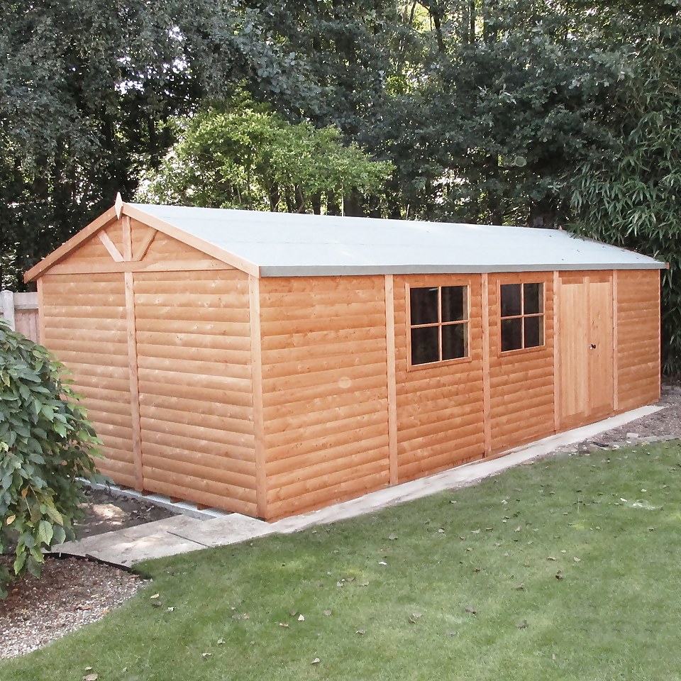 Shire 12 x 30ft Mammoth Double Door Garden Shed - Including Installation