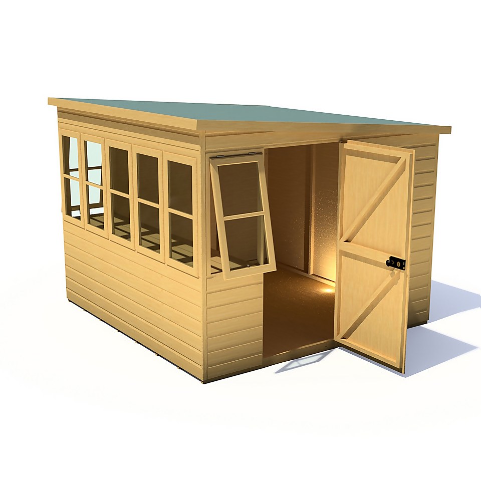 Shire 8 x 8ft Sun Pent shed - Including Installation