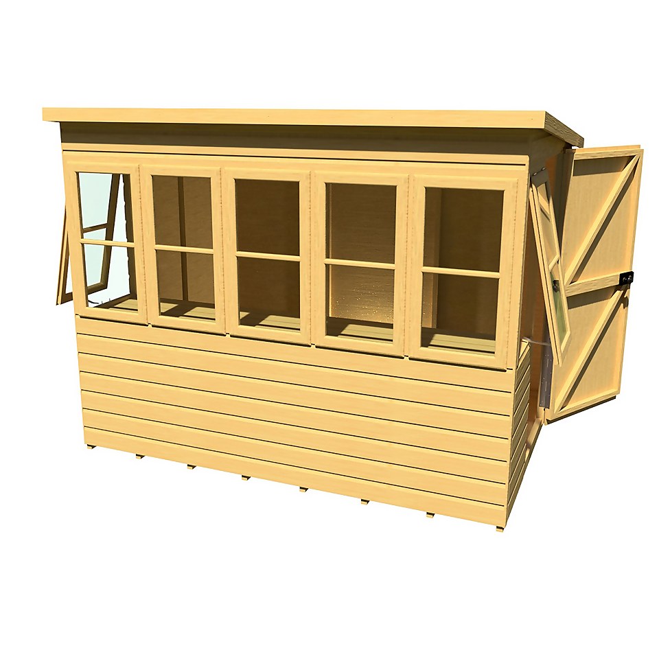Shire 8 x 6ft Sun Pent Shed - Including Installation
