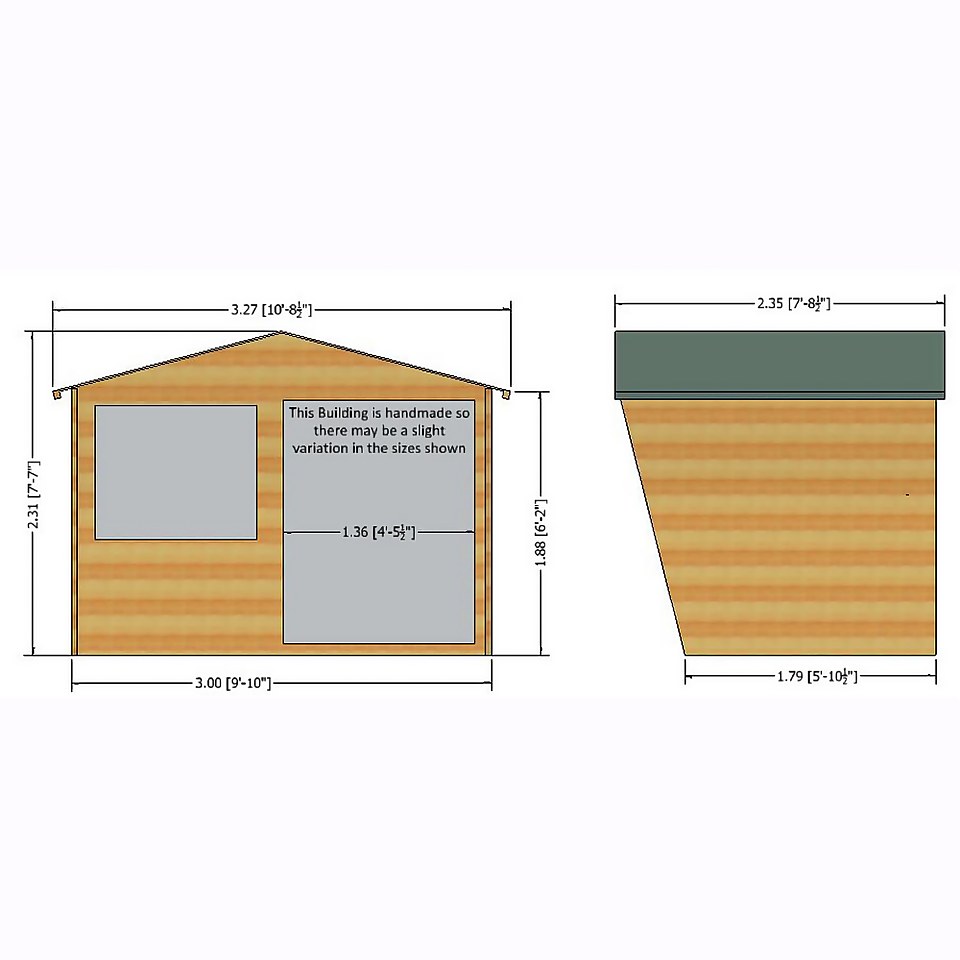 Shire 10 x 6ft Sandringham Double Door Summerhouse - Including Installation