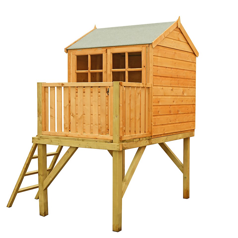 Shire 6 x 4ft Bunny and Platform Kids Wooden Playhouse