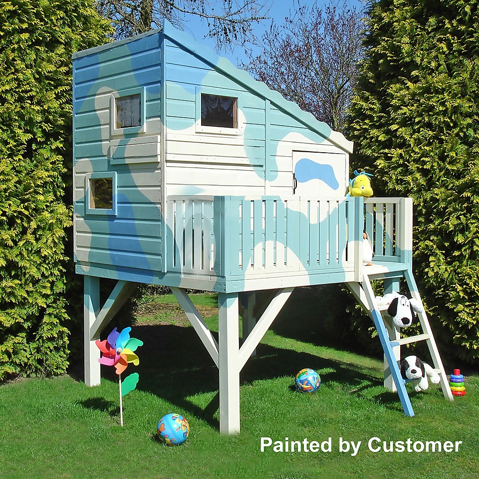 Shire 6x4ft Command Post Wooden Playhouse with Platform - Including Installation