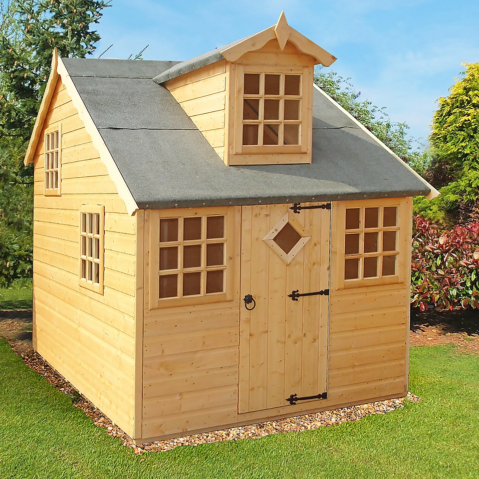 Shire 5 x 7ft Cottage Kids Wooden Playhouse