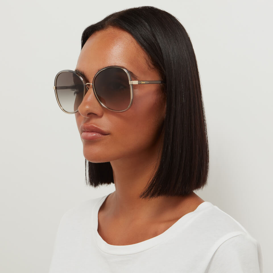 Chlo Women s Oval Oversized Acetate Sunglasses Grey Coggles