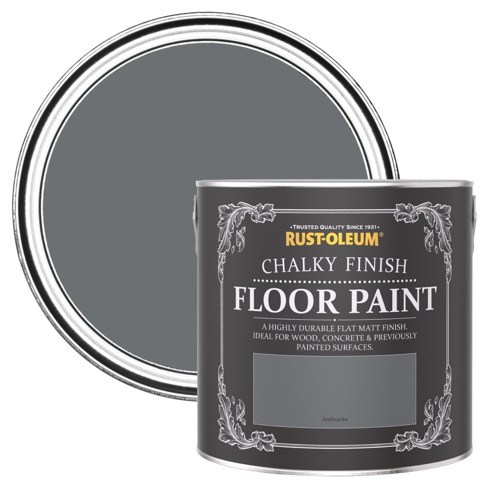 Rust-Oleum Chalky Floor Paint Anthracite - 2.5L