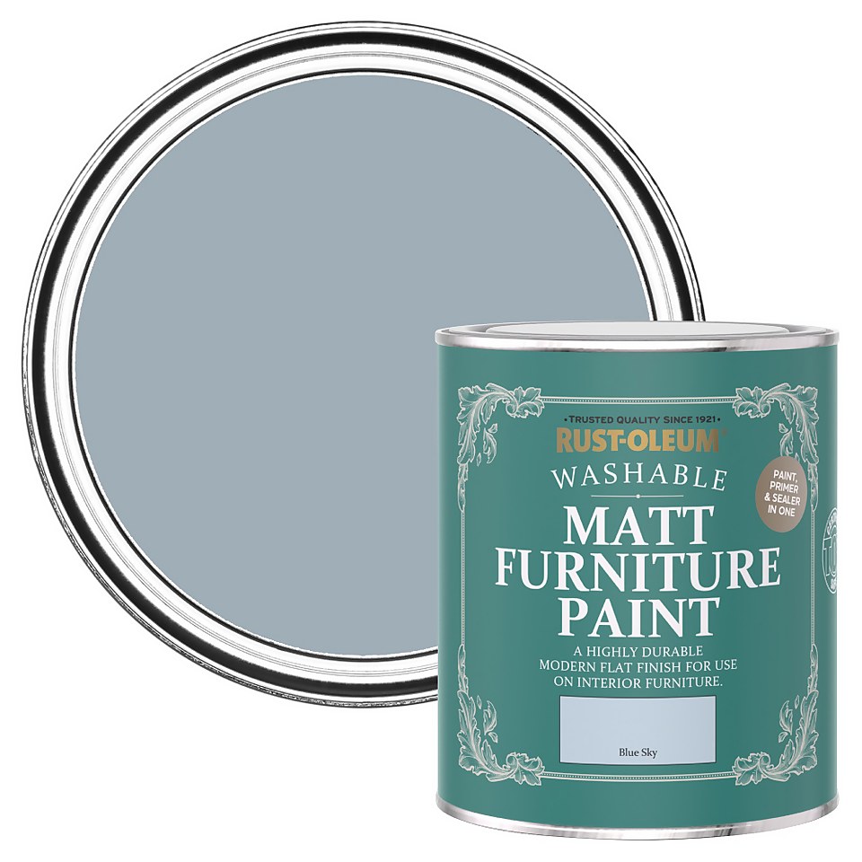Rust-Oleum Matt Furniture Paint Blue Sky - 750ml