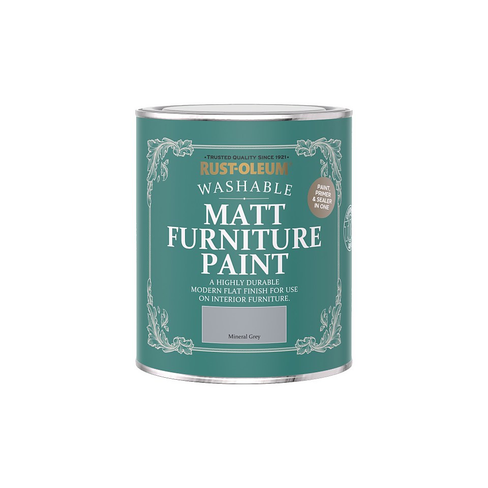 Rust-Oleum Matt Furniture Paint Mineral Grey - 750ml