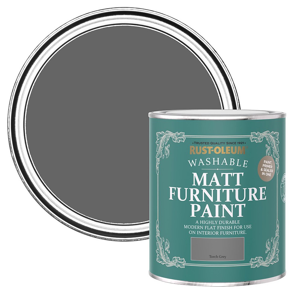 Rust-Oleum Matt Furniture Paint Torch Grey - 750ml