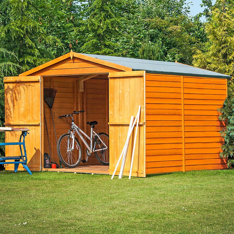 Shire 10x6ft Overlap Garden Shed No Windows -Including Installation