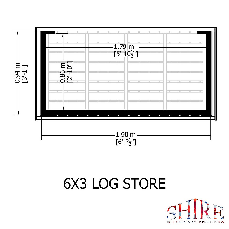 Shire Heavy Duty log Storage 6 x 3ft