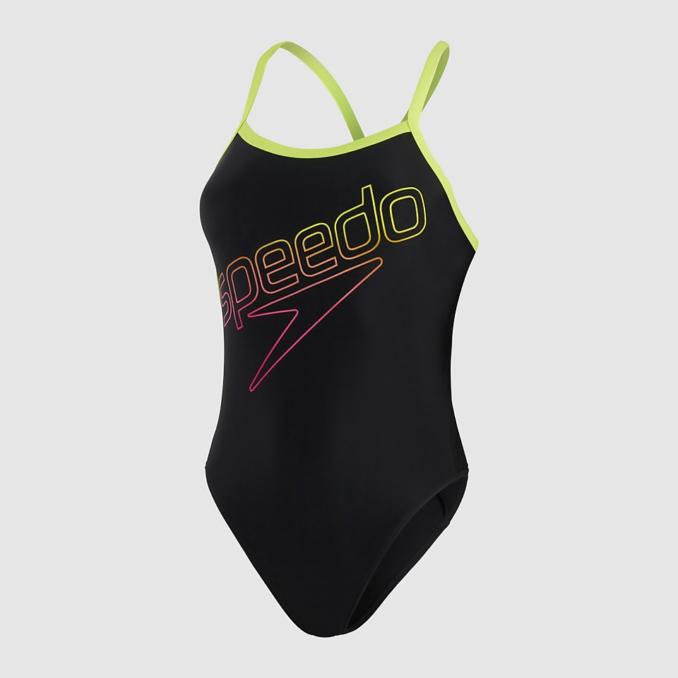Damen Placement Thinstrap Muscleback Schwarz/Grün