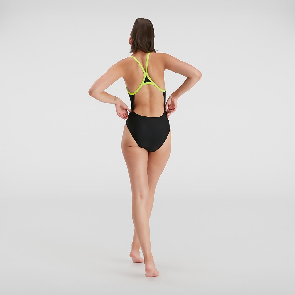 Damen Placement Thinstrap Muscleback Schwarz/Grün