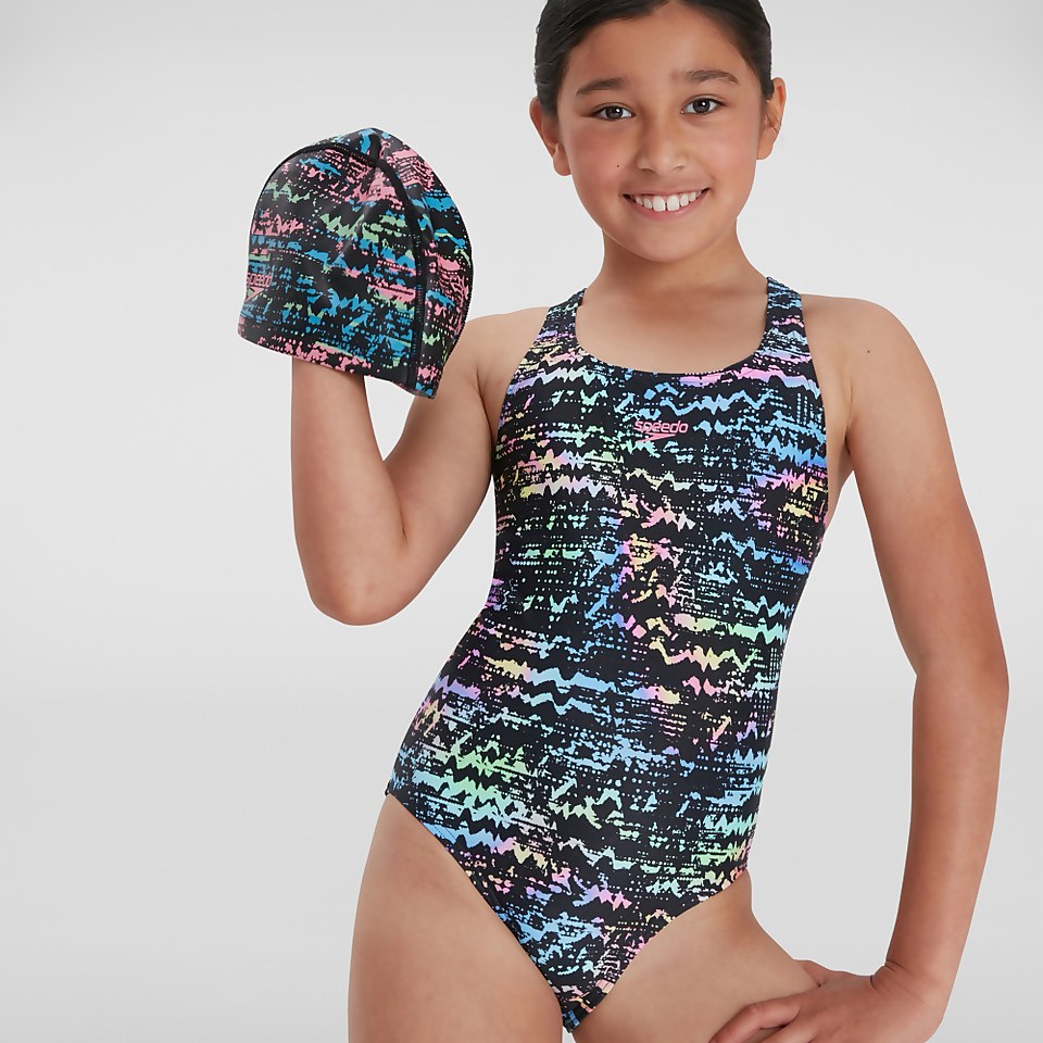 Maillot de bain Fille Allover Medalist noir/bleu