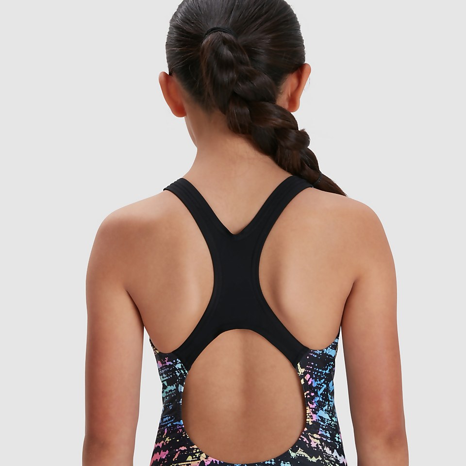 Maillot de bain Fille Allover Medalist noir/bleu