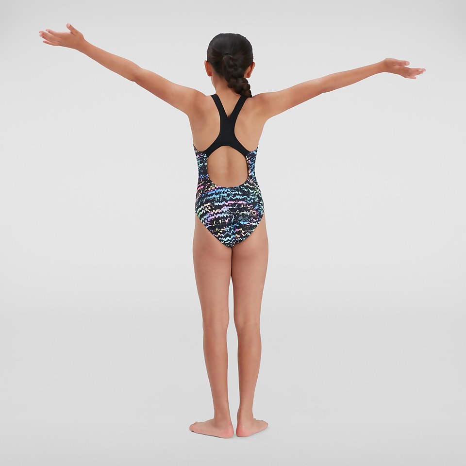 Maillot de bain Fille Allover Medalist noir/bleu