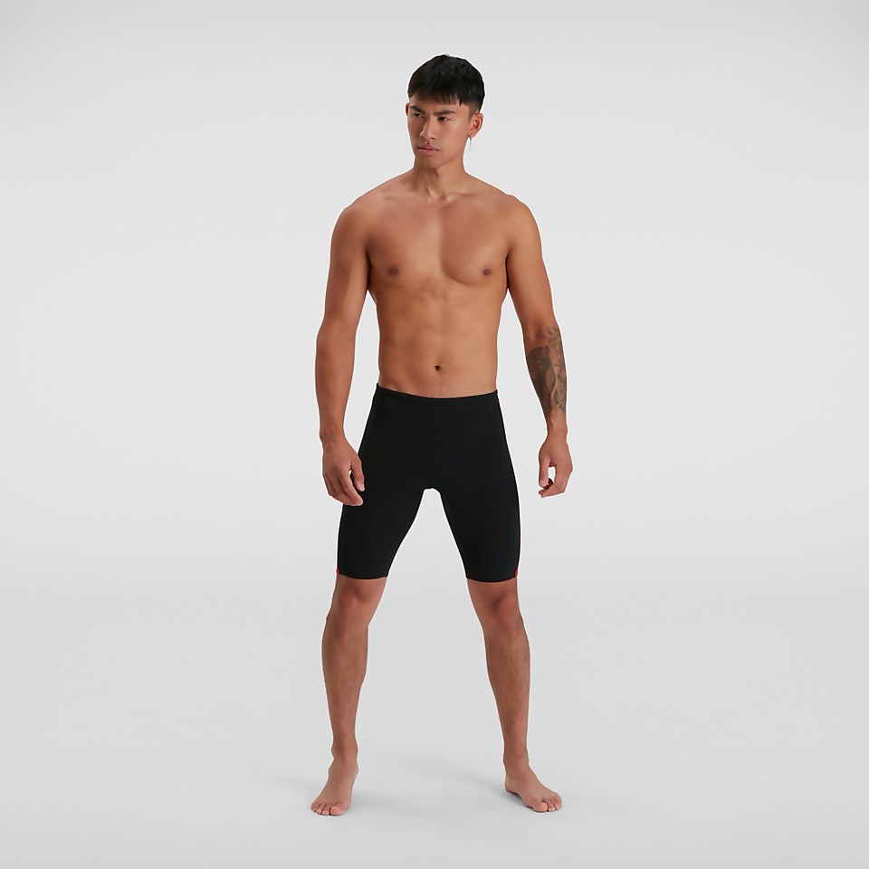 Herren Boom Logo Splice Schwimmhose Schwarz/Rot