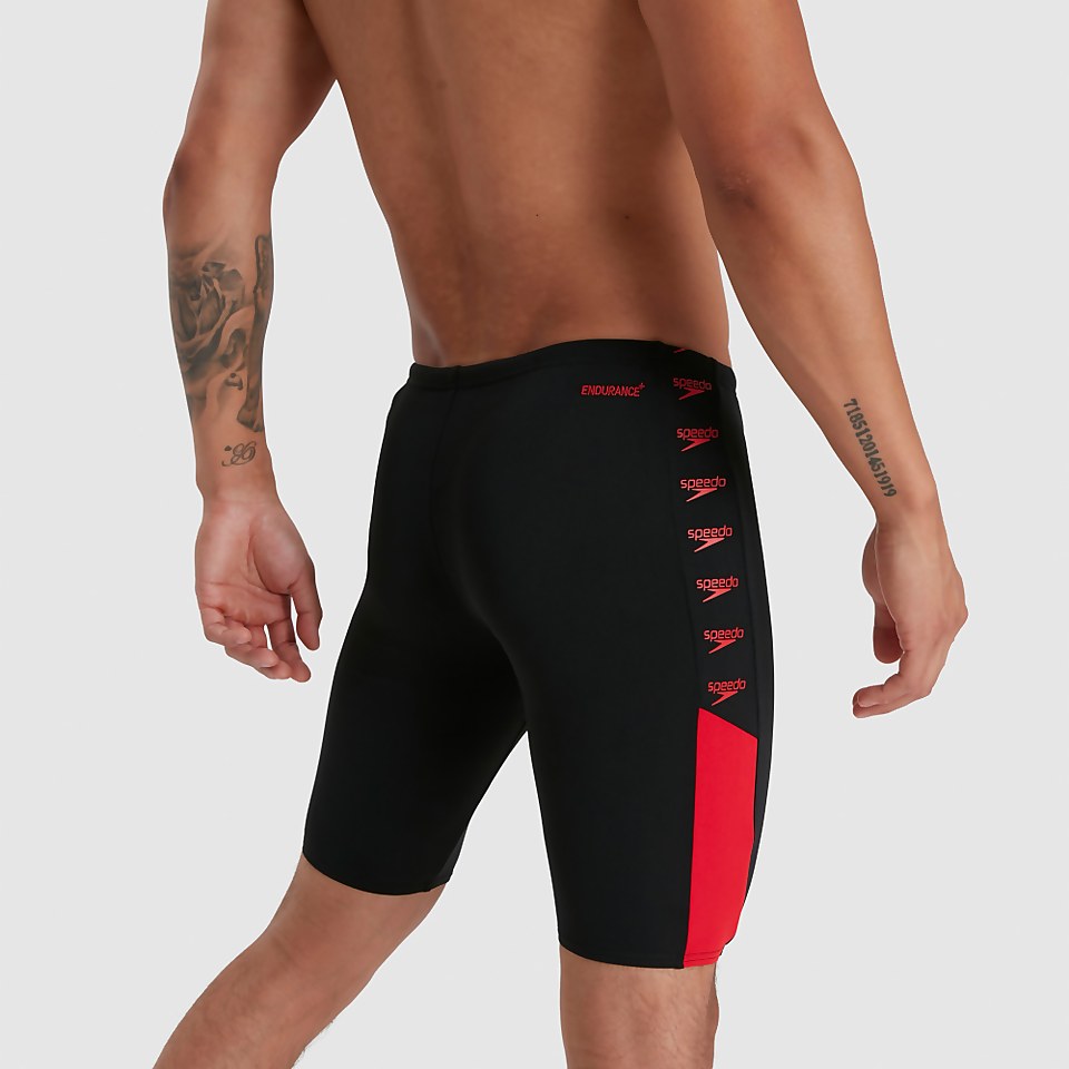 Herren Boom Logo Splice Schwimmhose Schwarz/Rot
