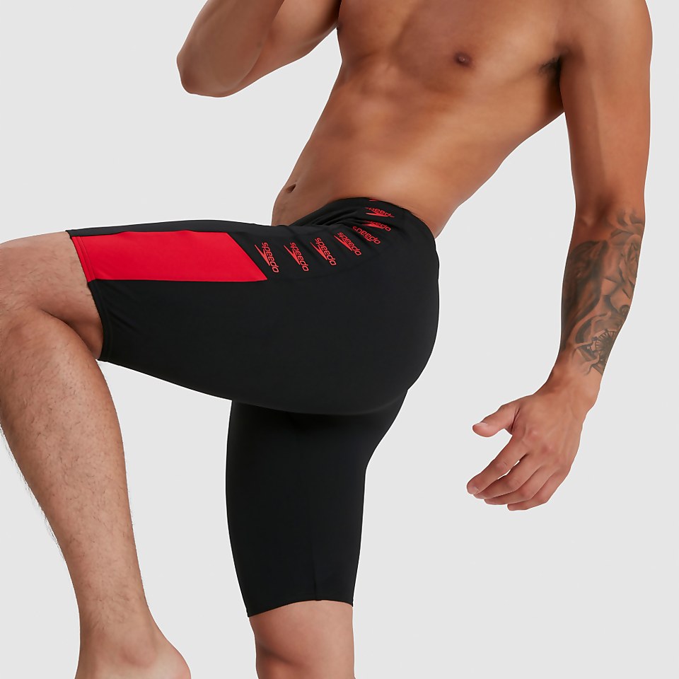 Herren Boom Logo Splice Schwimmhose Schwarz/Rot