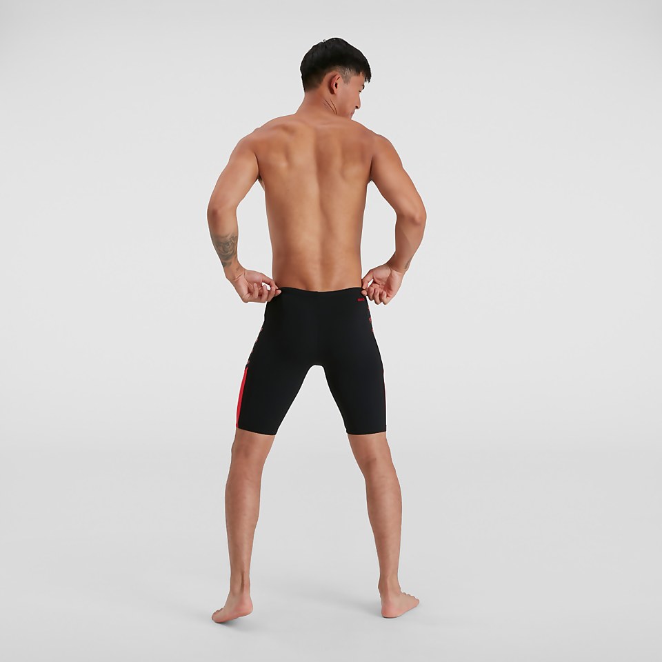 Herren Boom Logo Splice Schwimmhose Schwarz/Rot