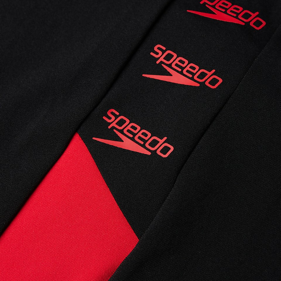 Herren Boom Logo Splice Schwimmhose Schwarz/Rot