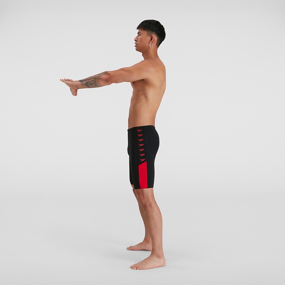 Herren Boom Logo Splice Schwimmhose Schwarz/Rot