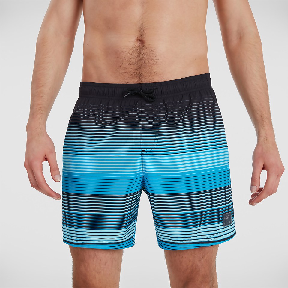 Men's Print Leisure 16" Swimshort Black/Blue