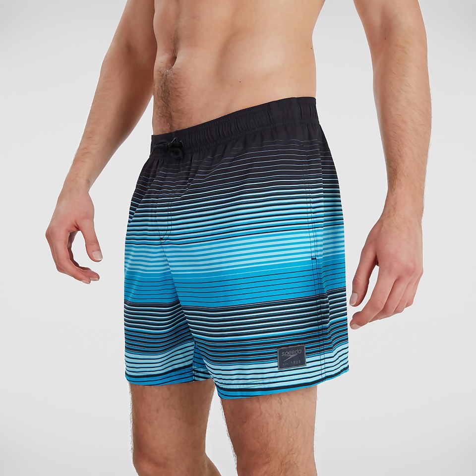 Men's Print Leisure 16" Swimshort Black/Blue