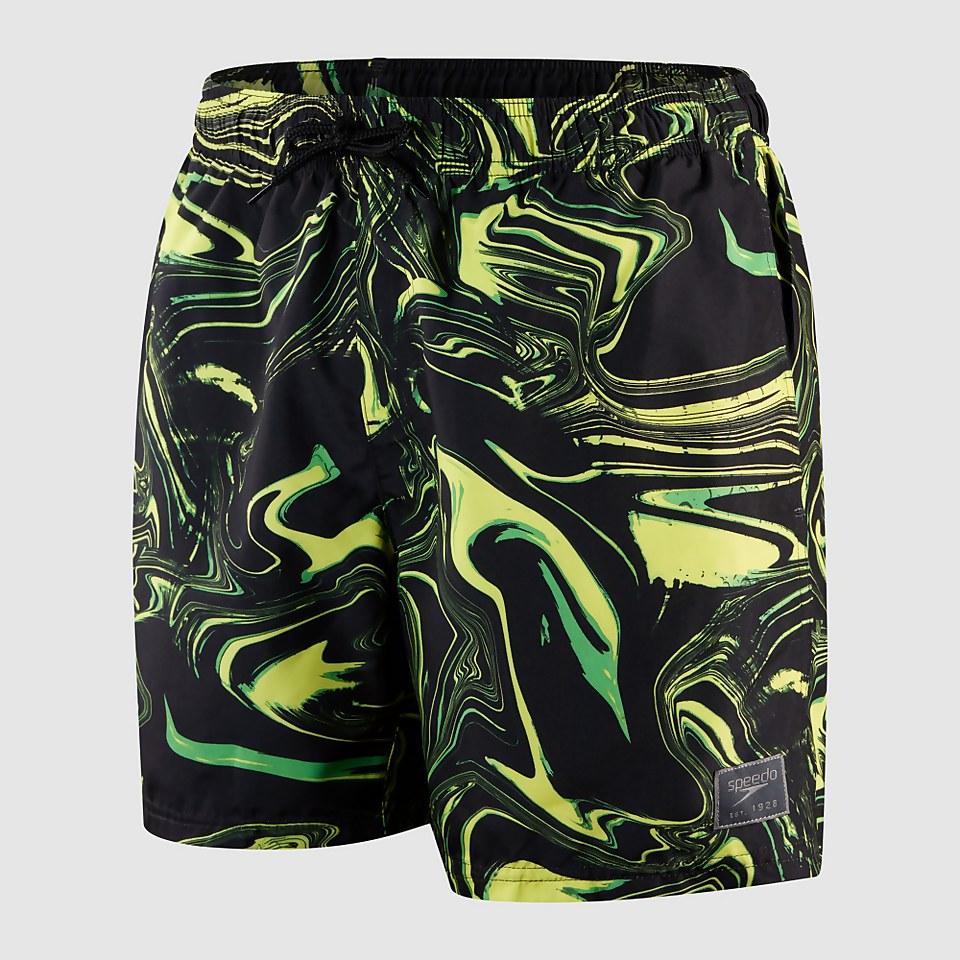 Short de bain Homme 40 cm Print Leisure noir/vert