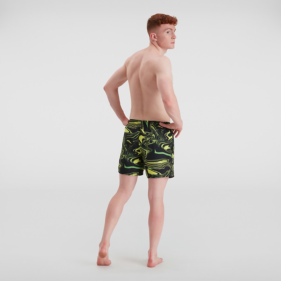 Short de bain Homme 40 cm Print Leisure noir/vert