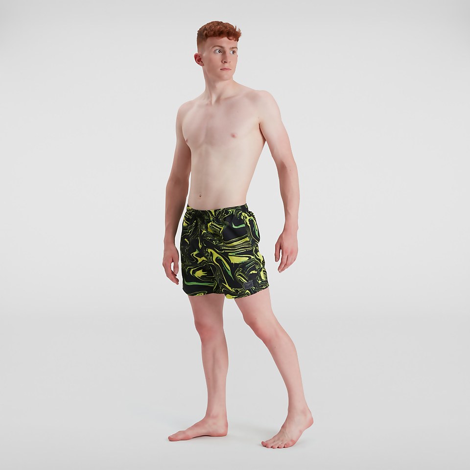 Short de bain Homme 40 cm Print Leisure noir/vert