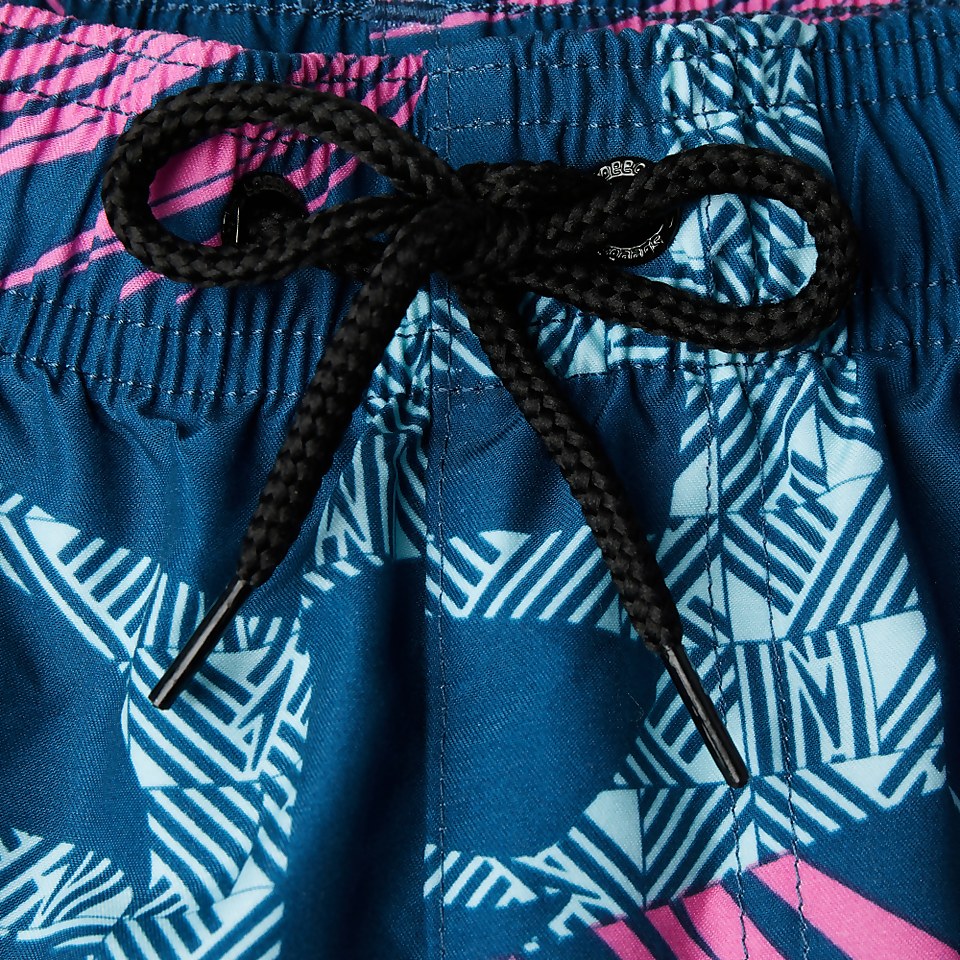 Men's Print Leisure 16" Swim Short Black/Green
