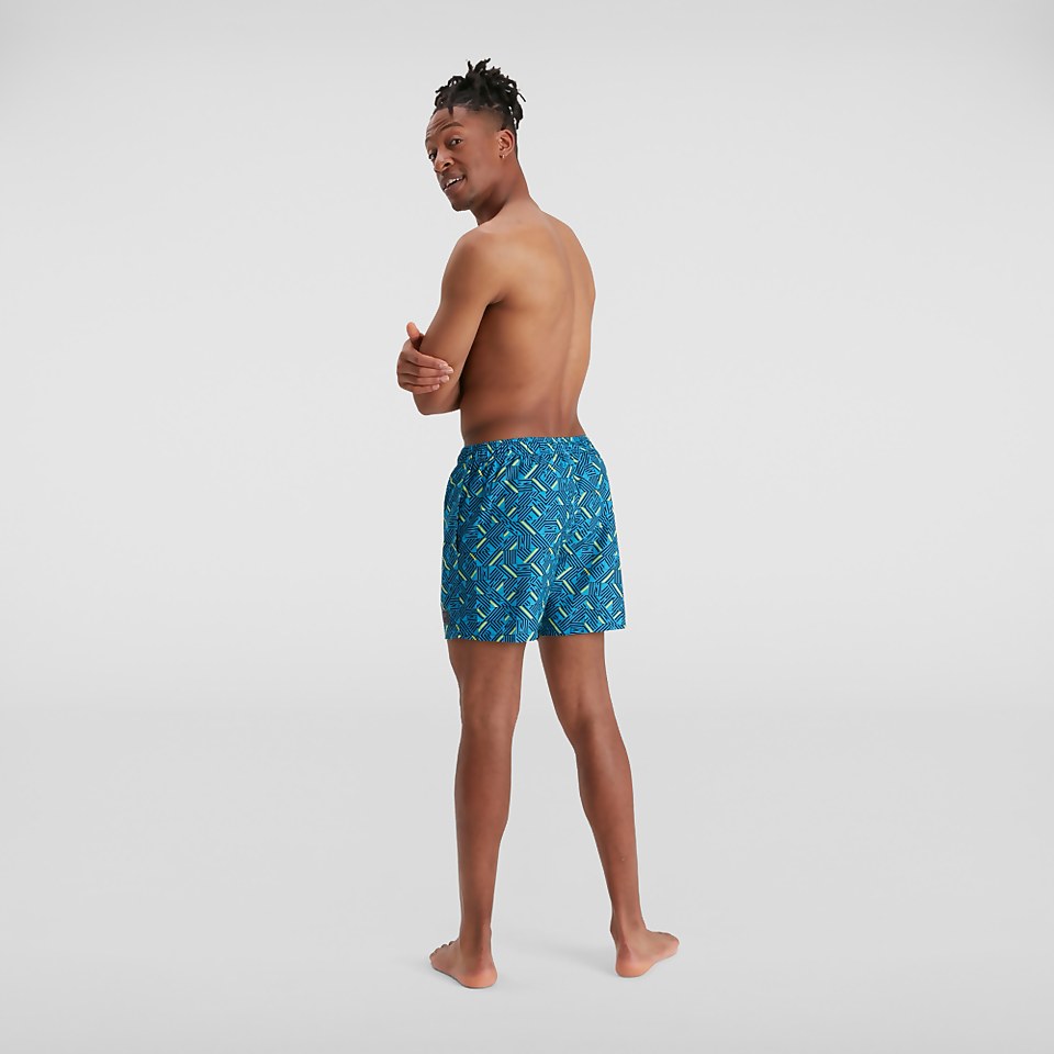 Men's Print Leisure 16" Swim Short Blue
