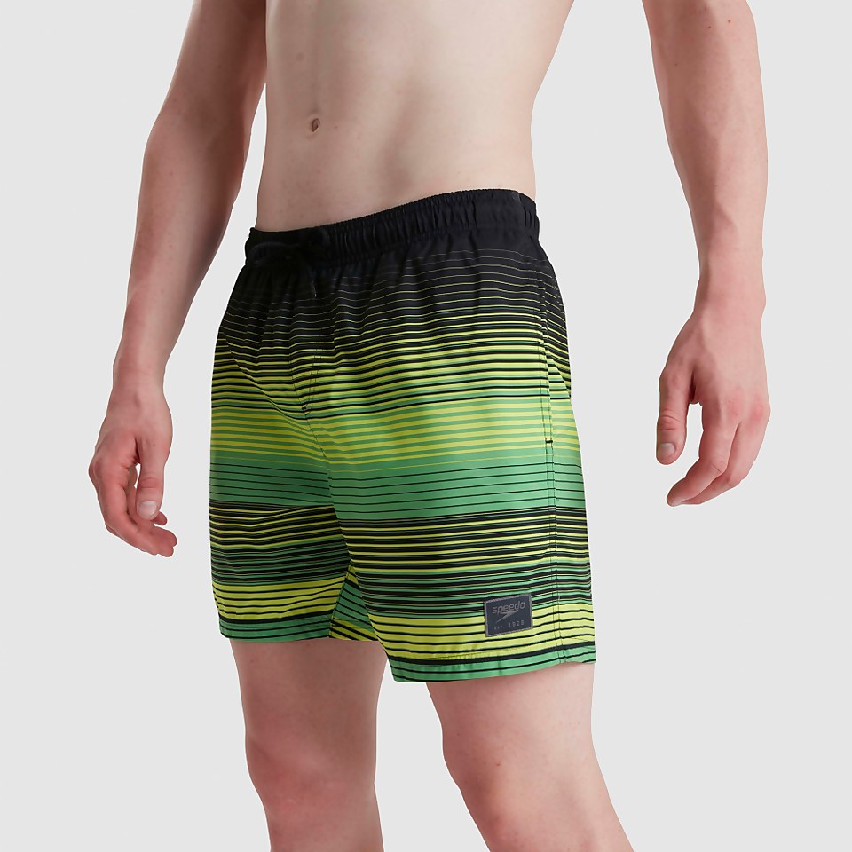 Short de bain Homme 40 cm Print Leisure noir/vert