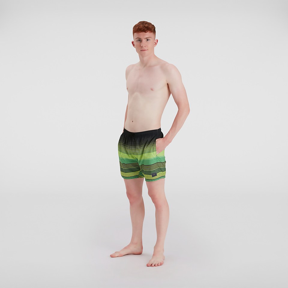 Short de bain Homme 40 cm Print Leisure noir/vert
