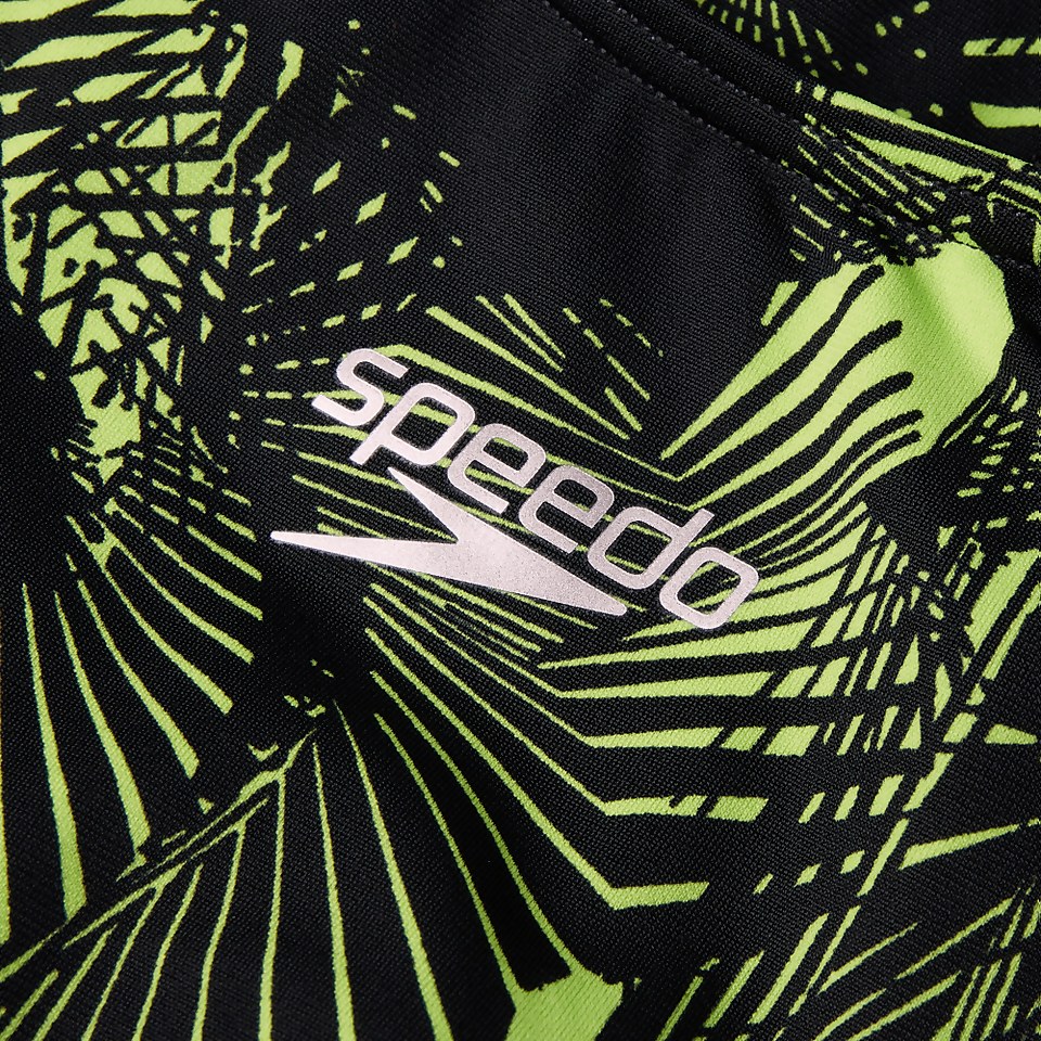 Maillot de bain Femme Allover Fixed Crossback noir/vert