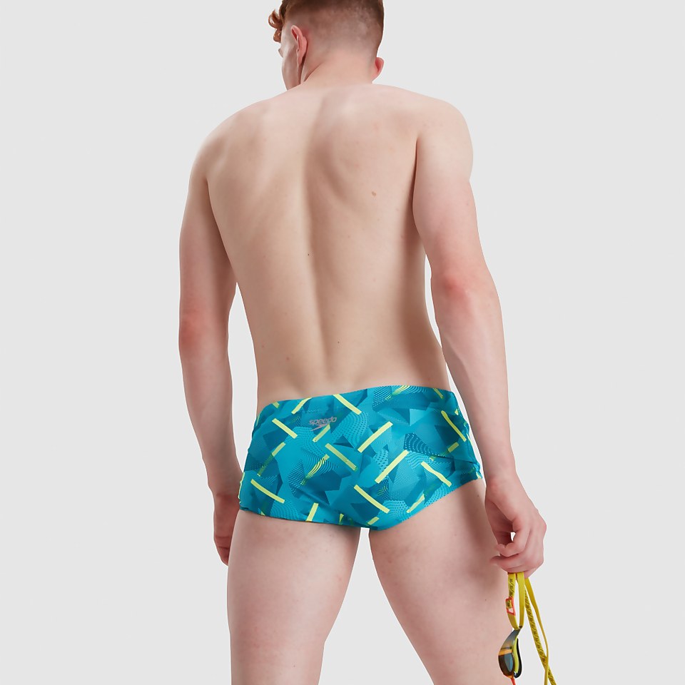 Herren Allover V-Cut 17 cm Badehose Blau