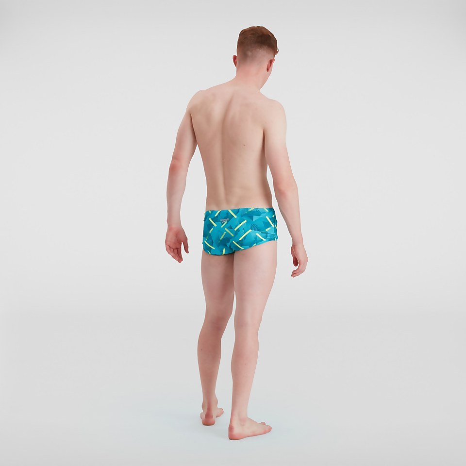 Herren Allover V-Cut 17 cm Badehose Blau