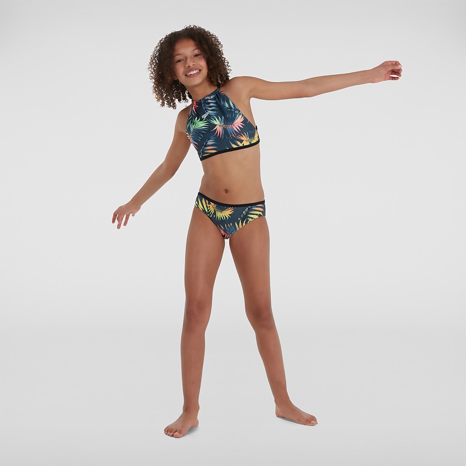 Mädchen Stern Bikini Schwarz/Grün